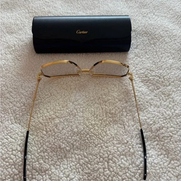 Cartier Gold and Blue Aviator Glasses (blue and beyond) - Picture 9 of 10